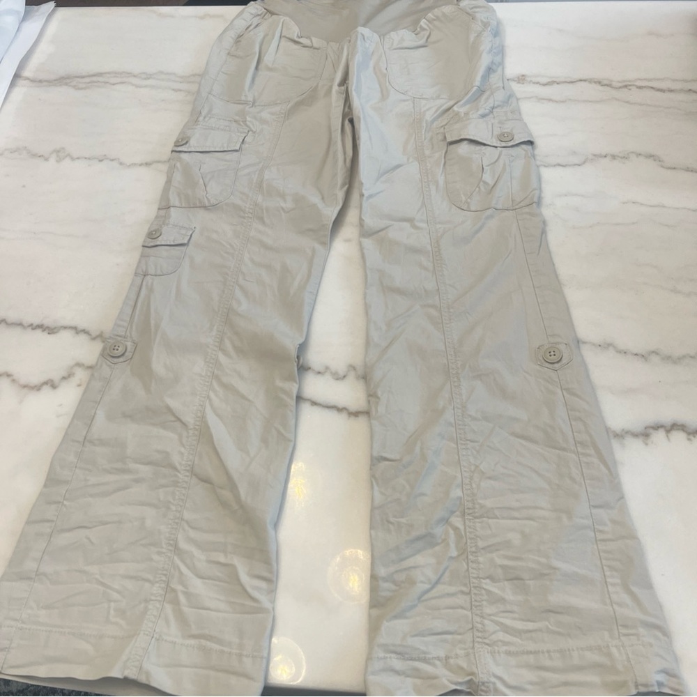 A Pea In The Pond Maternity Khaki Cargo Pants Size Small